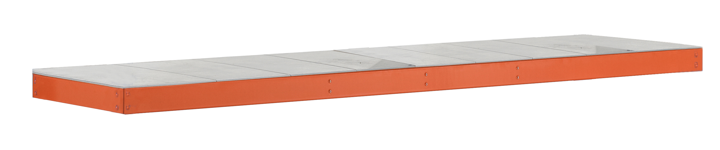 Zusatzebene mit Stahlpaneelen, Z1, 2450 x 469 mm, orange/verzinkt, Fachlast 344 kg