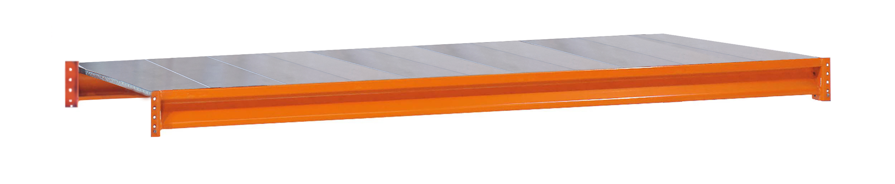 Zusatzebene mit Stahlpaneelen, W 100, 2500 x 800 mm, orange/verzinkt, Fachlast 820 kg