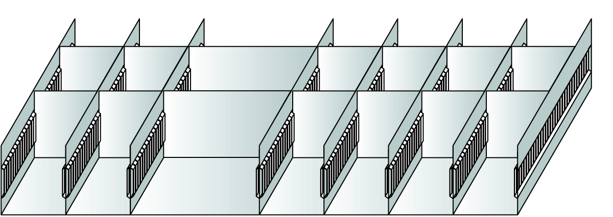 Schlitzwannen-Set 4 für Schubladenhöhe 200 mm