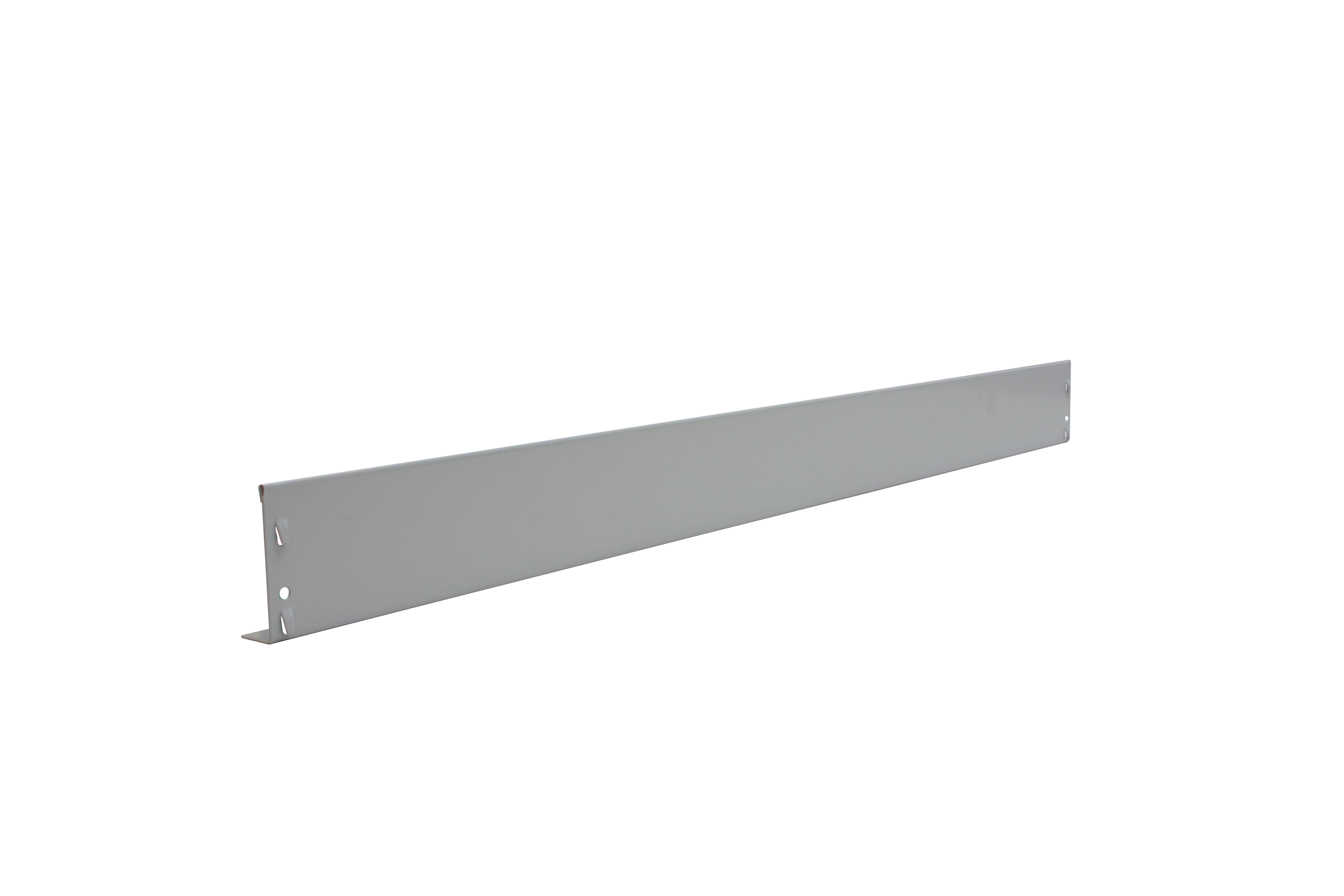 Schüttgutleiste, 90 x 1300 mm (H x B), RAL 7035 lichtgrau für MULTIplus250- und MULTIplus330-Fachböden