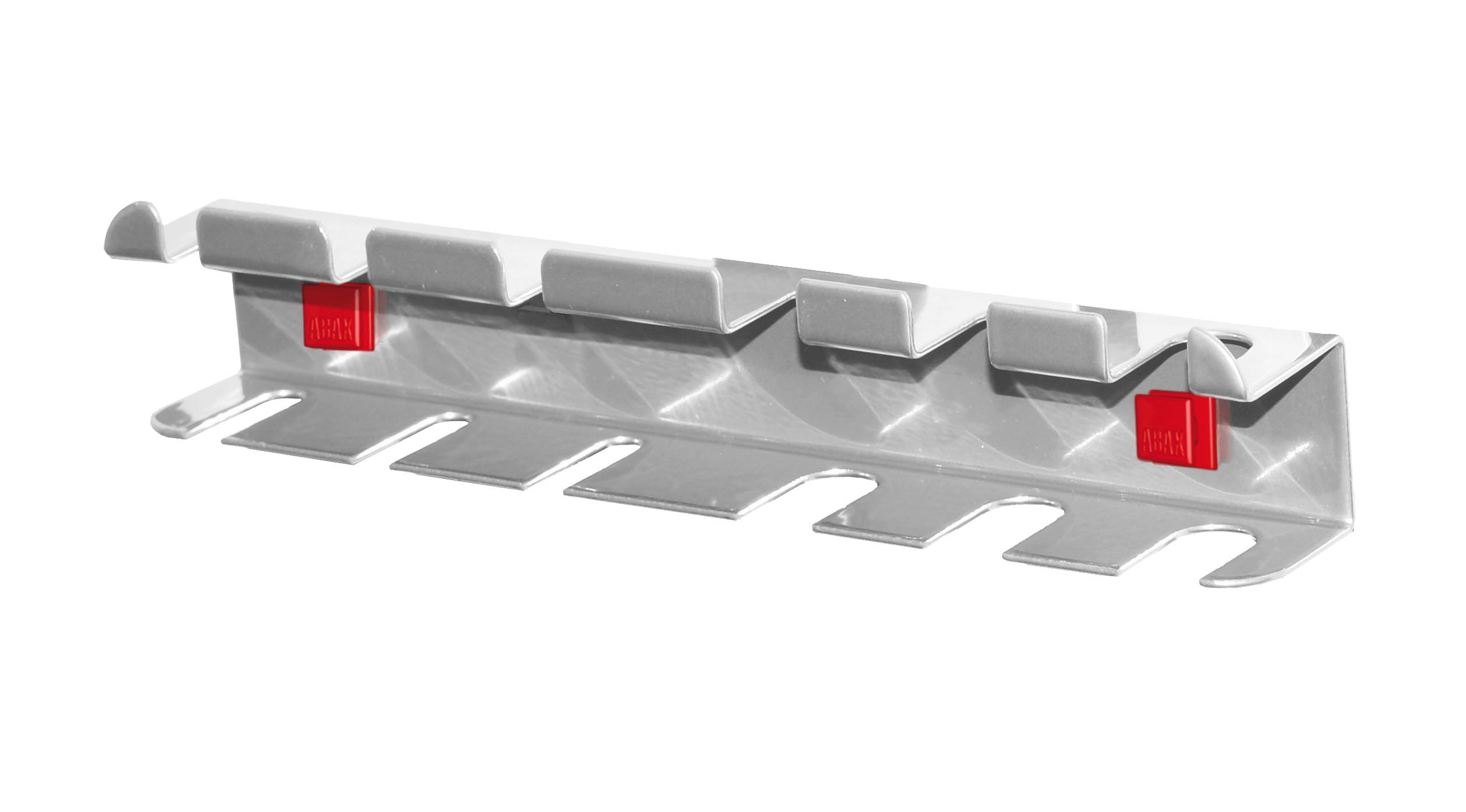 Schraubendreherhalter für 6 Teile, 60 x 390 x 40 mm HxBxT, alufarben, für Lochplatten Rück- und Seitenblenden