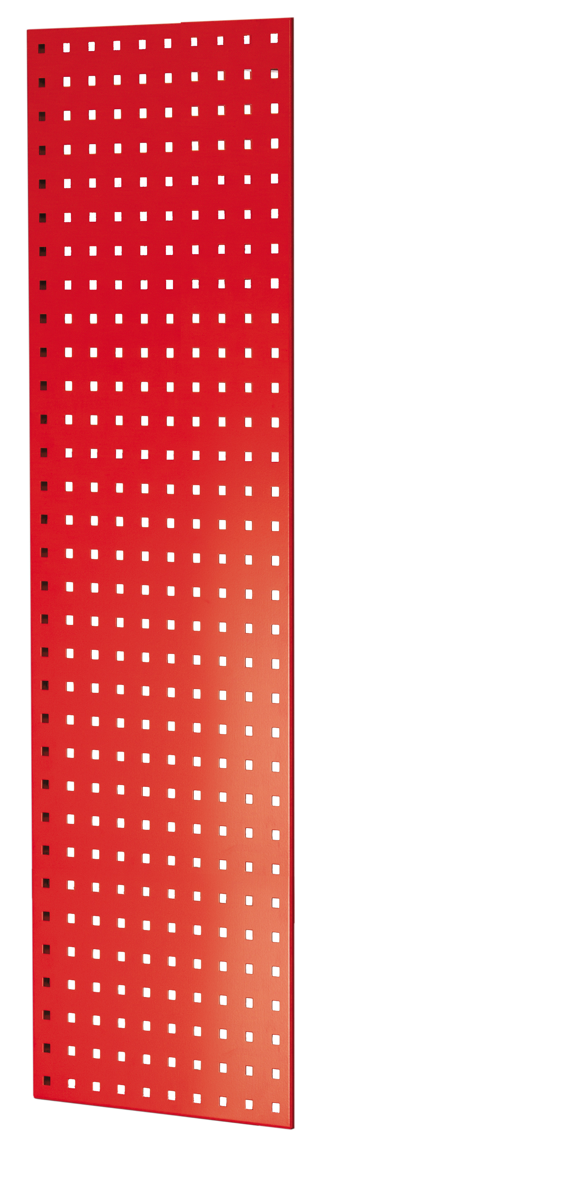 Lochplatten-Seitenblende, 90 x 1250 x 400 mm (H x T), RAL 3000 feuerrot